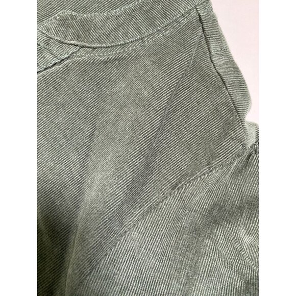 Lucky Brand Green Corduroy Tiered Long Sleeve Dress Women's Size Medium Solid - Picture 16 of 16